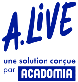 Logo A.LIVE, une solution conçue par Acadomia