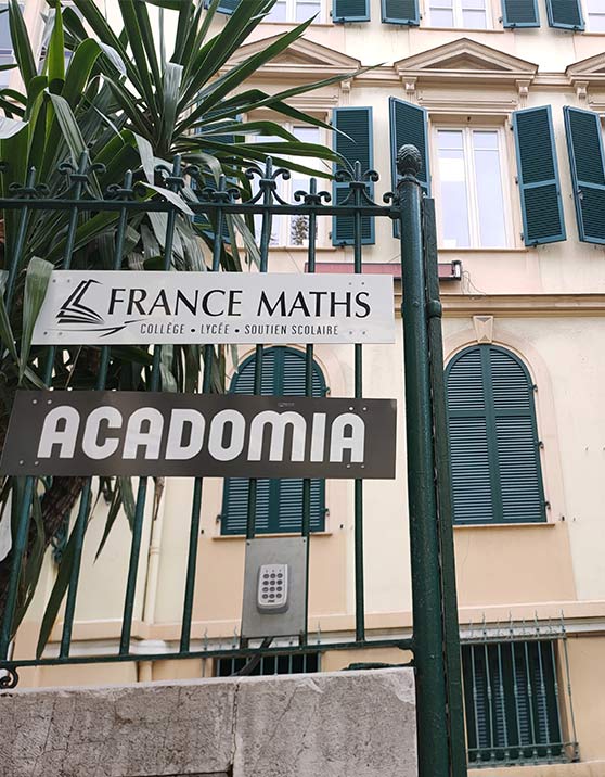 Ecole privée collège lycée Acadomia France Maths à Nice