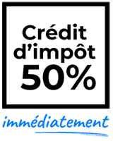 Logo 50% de crédit d'impôt immédiatement